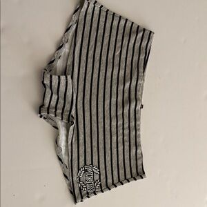PINK Victoria's Secret Gray and Black Striped Shorts